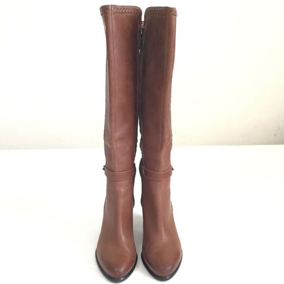 UGG Brown Knee High Leather Riding Boots Tall Heeled Boots Size 10 - Picture 1 of 16